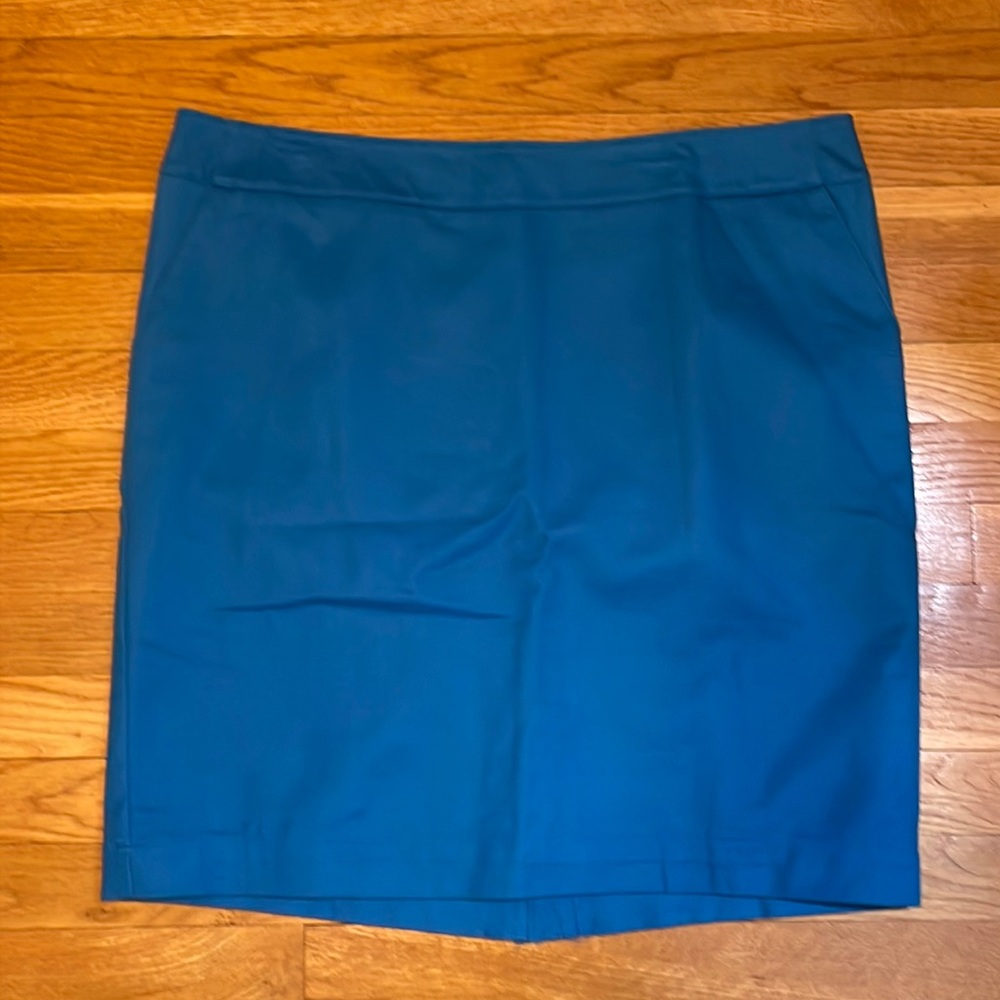 Merona Womens 16 Peacock Blue Skirt Stretch
